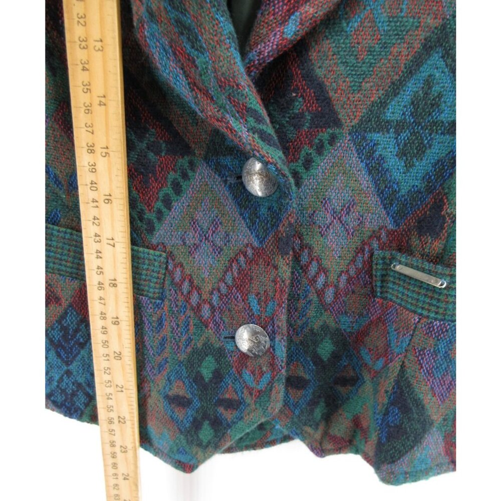 VINTAGE Geiger Blazer 38 Wool Geometric Southwestern Aztec Large - Picture 7 of 16